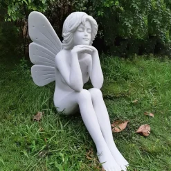 Statues & Sculptures Fairies^Enchanted Fairy 60cm Marble Resin Garden Statue