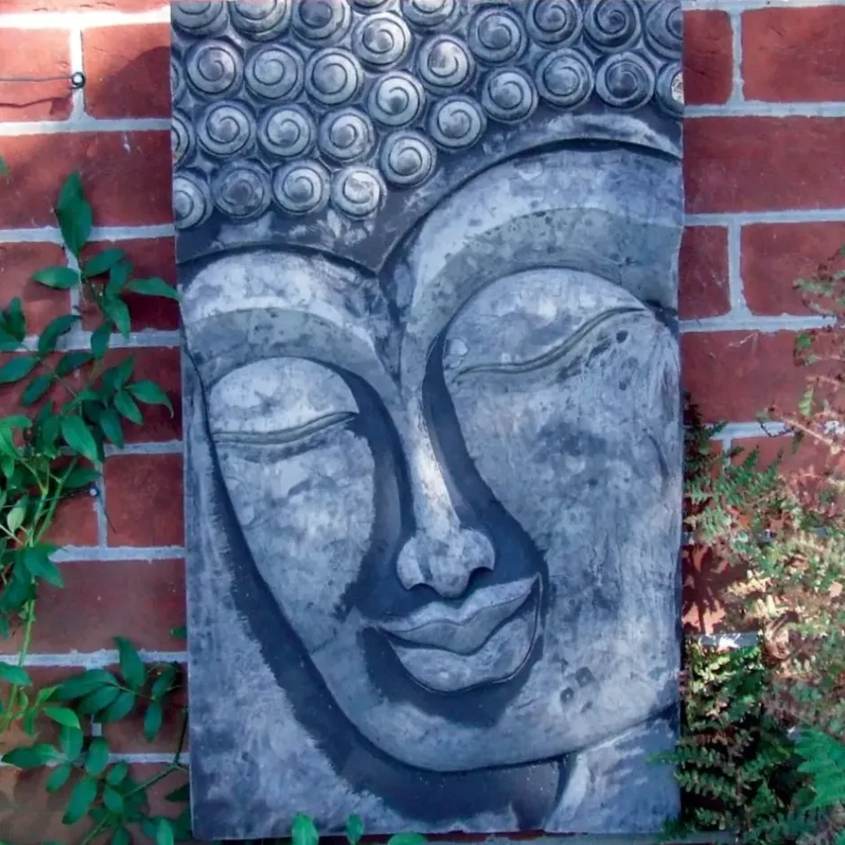 Statues & Sculptures Wall Plaques|Buddha^Enlightened Buddha Stone Garden Wall Art Plaque