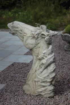Statues & Sculptures Horses^Epona Horses Head Stone Garden Ornament