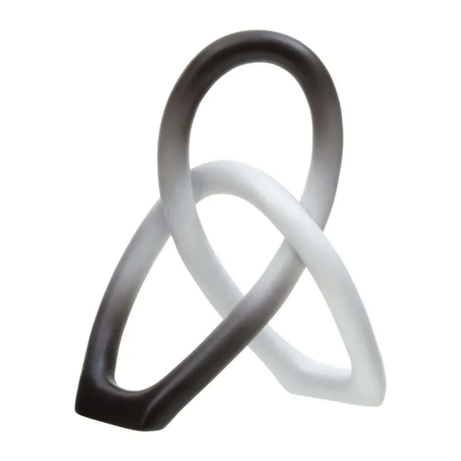 Statues & Sculptures Table Top|Abstract^Eternal Curves 19cm Black & White Resin Indoor Sculpture