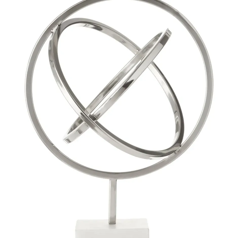 Statues & Sculptures Table Top|Contemporary^Eternal Orbit 42cm Silver Metal Indoor Sculpture