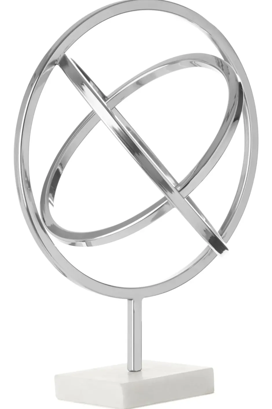 Statues & Sculptures Table Top|Contemporary^Eternal Orbit 42cm Silver Metal Indoor Sculpture
