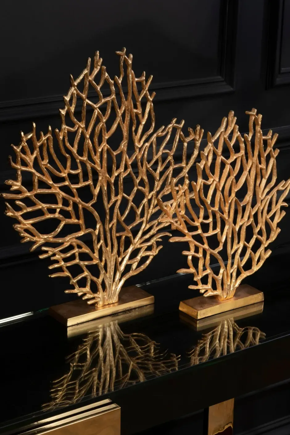 Statues & Sculptures Table Top|Contemporary^Euphoric Coral 54cm Gold Metal Indoor Sculpture