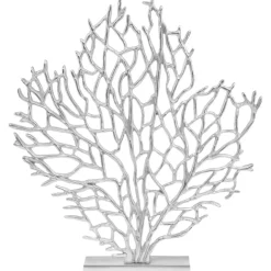 Statues & Sculptures Table Top|Modern^Euphoric Coral 53cm Silver Metal Indoor Sculpture