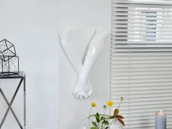 Statues & Sculptures Wall Art|Contemporary^Everlasting Embrace 55cm White Resin Wall Sculpture