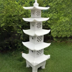 Statues & Sculptures Pagodas^Five Tier Japanese Pagoda Lantern Marble Garden Ornament