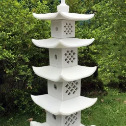 Statues & Sculptures Pagodas^Five Tier Japanese Pagoda Lantern Marble Garden Ornament