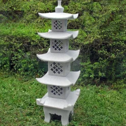Statues & Sculptures Pagodas^Five Tier Japanese Pagoda Lantern Granite Garden Ornament