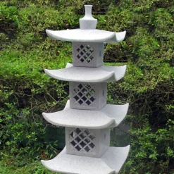 Statues & Sculptures Pagodas^Five Tier Japanese Pagoda Lantern Granite Garden Ornament