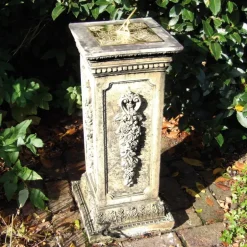 Statues & Sculptures Garden Sundials^Floral Brass Stone Garden Sundial