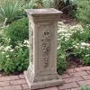 Statues & Sculptures Plinths & Pedestals^Floral Column Stone Garden Pedestal
