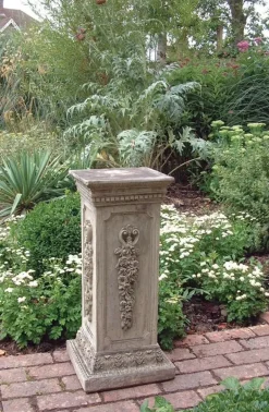 Statues & Sculptures Plinths & Pedestals^Floral Column Stone Garden Pedestal