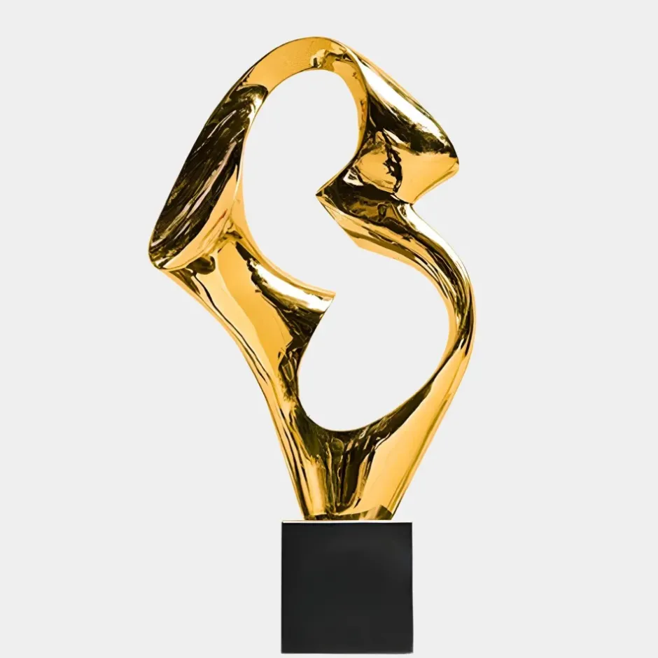 Statues & Sculptures Table Top|Floor Standing^Flow Motion 96cm Gold Metal Indoor Sculpture v3