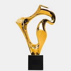 Statues & Sculptures Table Top|Floor Standing^Flow Motion 90cm Gold Metal Indoor Sculpture v1