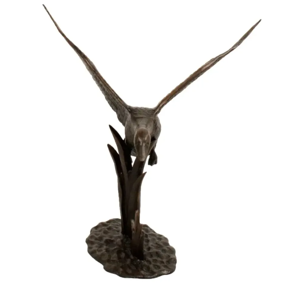 Statues & Sculptures Ducks^Flying Duck Bronze Metal Garden Ornament