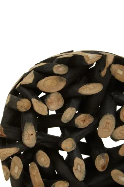 Statues & Sculptures Table Top|Abstract^Forest Orb 35cm Black Wood Indoor Sculpture