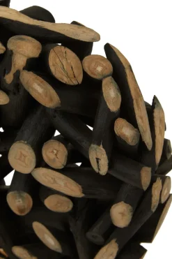 Statues & Sculptures Table Top|Abstract^Forest Orb 35cm Black Wood Indoor Sculpture
