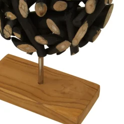 Statues & Sculptures Table Top|Abstract^Forest Orb 35cm Black Wood Indoor Sculpture
