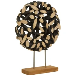 Statues & Sculptures Table Top|Abstract^Forest Orb 50cm Black Wood Indoor Sculpture
