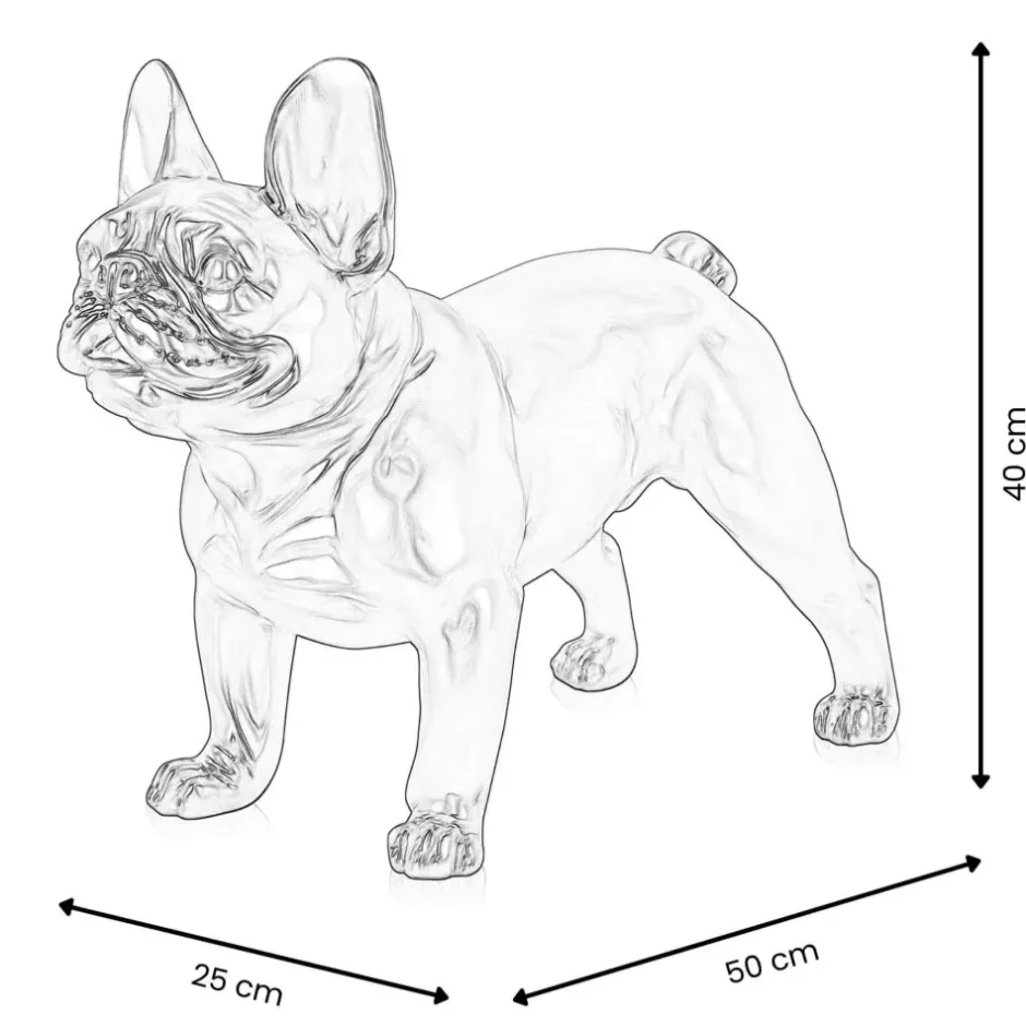 Statues & Sculptures Table Top|Floor Standing^French Bulldog 40cm Black Resin Indoor Sculpture