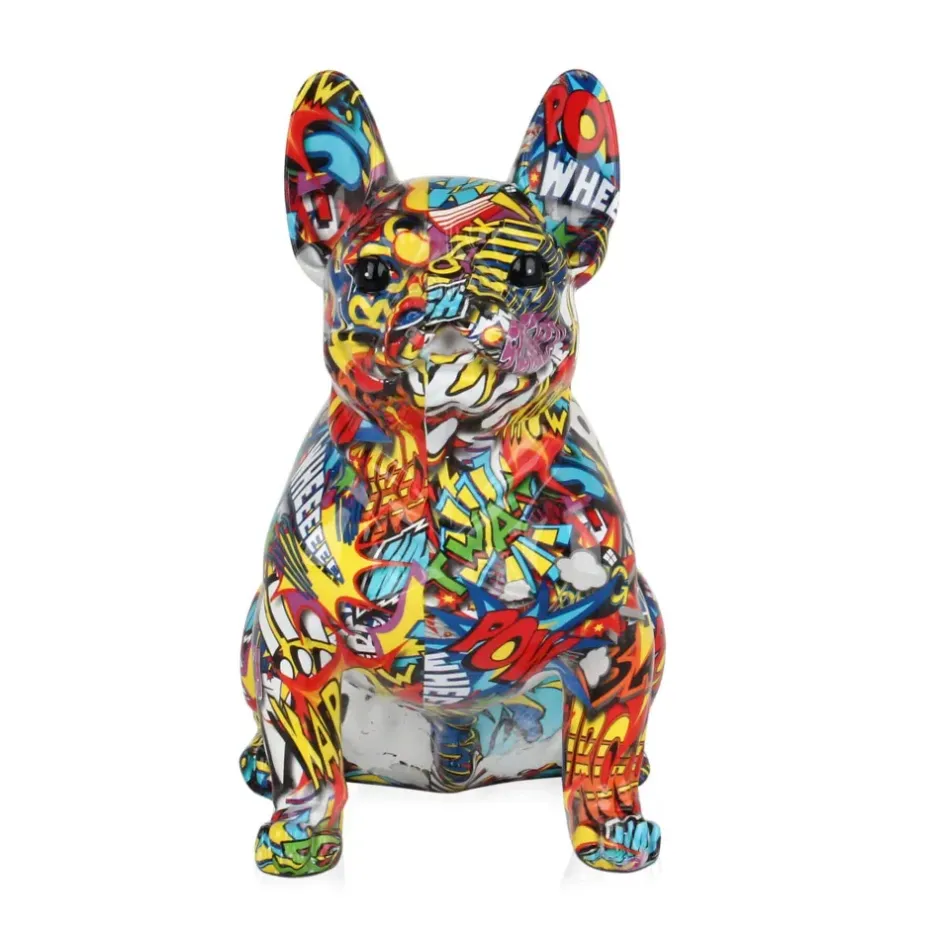 Statues & Sculptures Table Top|Animals^French Bulldog 30cm Comic Art Resin Indoor Sculpture