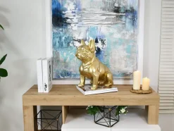 Statues & Sculptures Table Top|Floor Standing^French Bulldog 40cm Gold Resin Indoor Sculpture