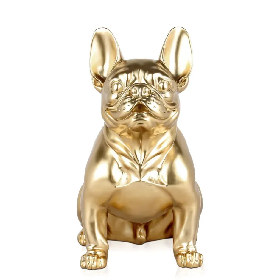 Statues & Sculptures Table Top|Floor Standing^French Bulldog 40cm Gold Resin Indoor Sculpture