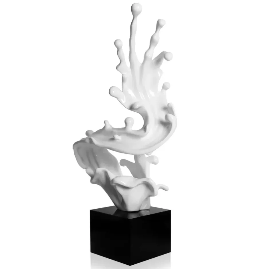 Statues & Sculptures Floor Standing|Abstract^Frozen Motion 86cm White Resin Indoor Sculpture