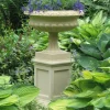 Statues & Sculptures Large|Round^Georgian Tazza Stone Garden Planter on Pedestal