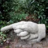 Statues & Sculptures Modern^Giant Hand Pointing Left Stone Garden Statue
