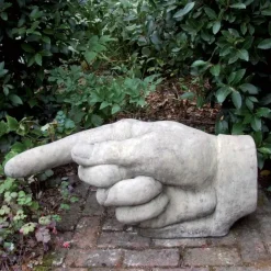 Statues & Sculptures Modern^Giant Hand Pointing Left Stone Garden Statue