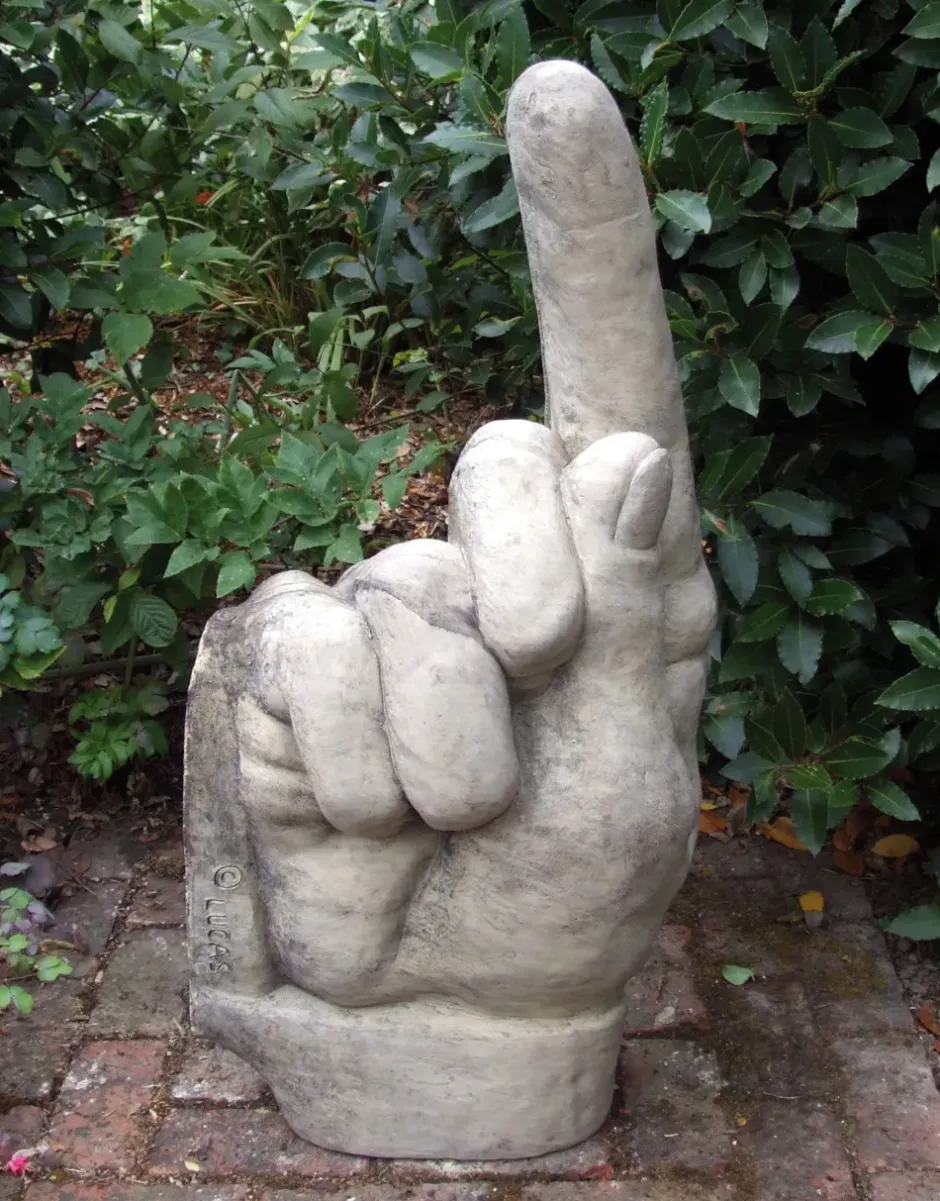 Statues & Sculptures Modern^Giant Hand Pointing Up Stone Garden Statue