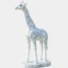 Statues & Sculptures Wildlife|Modern^Gigantic Giraffe 350cm White Marble Garden Statue v3