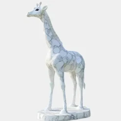 Statues & Sculptures Wildlife|Modern^Gigantic Giraffe 350cm White Marble Garden Statue v3