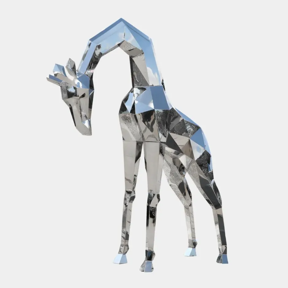 Statues & Sculptures Wildlife|Contemporary^Giraffe 181cm Geometric Metal Garden Sculpture
