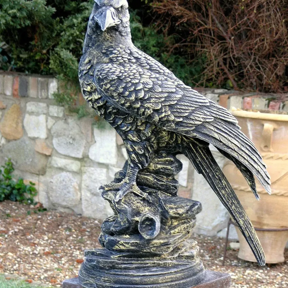Statues & Sculptures Eagles^Golden Eagle Bronze Metal Garden Statue