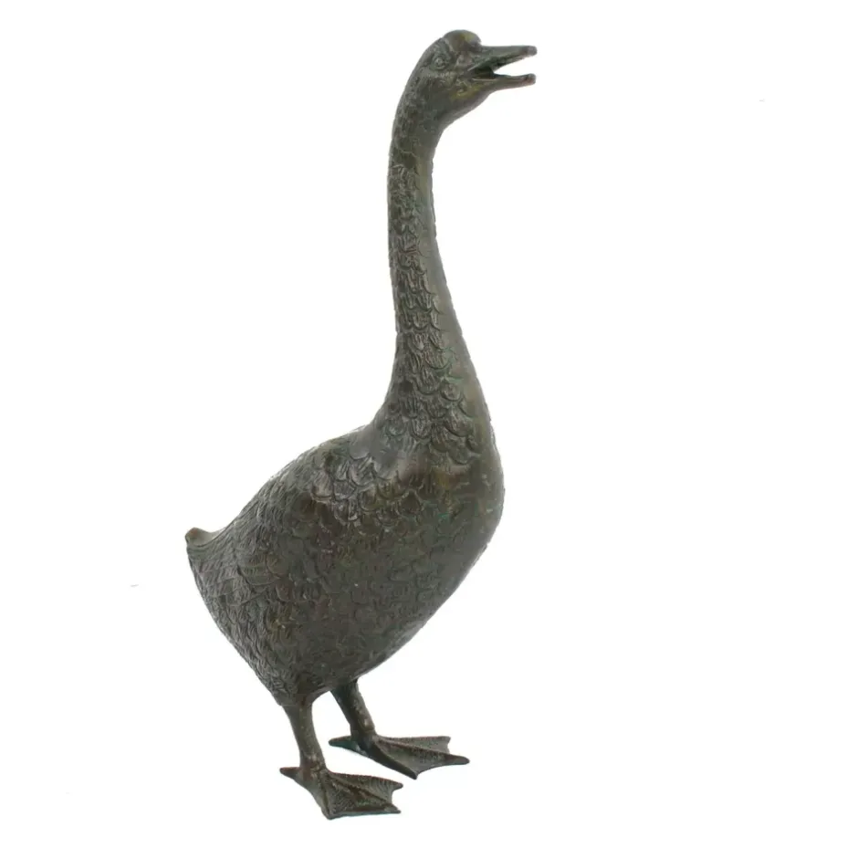 Statues & Sculptures Goose^Goose 66cm Bronze Metal Garden Ornament