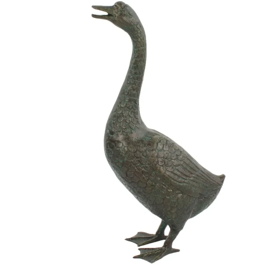 Statues & Sculptures Goose^Goose 66cm Bronze Metal Garden Ornament