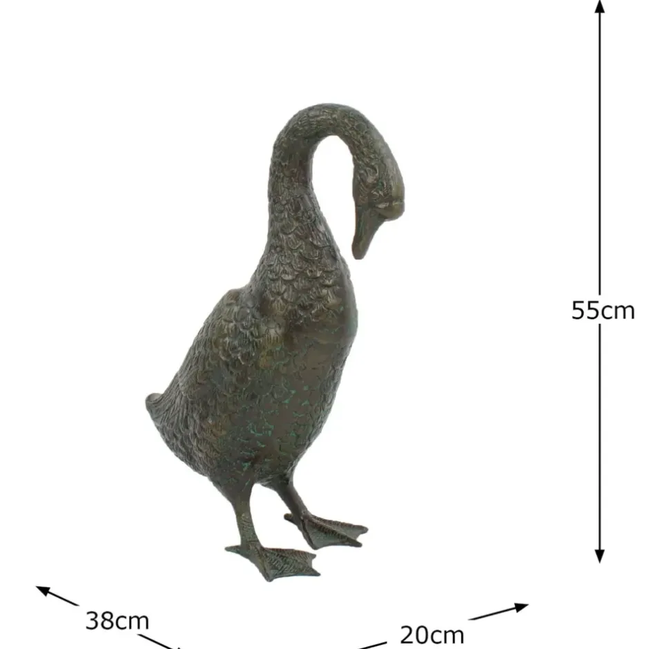 Statues & Sculptures Goose^Goose 55cm Bronze Metal Garden Ornament