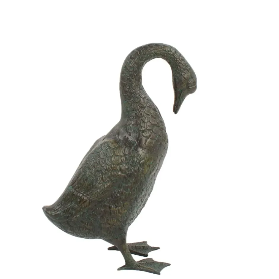 Statues & Sculptures Goose^Goose 55cm Bronze Metal Garden Ornament
