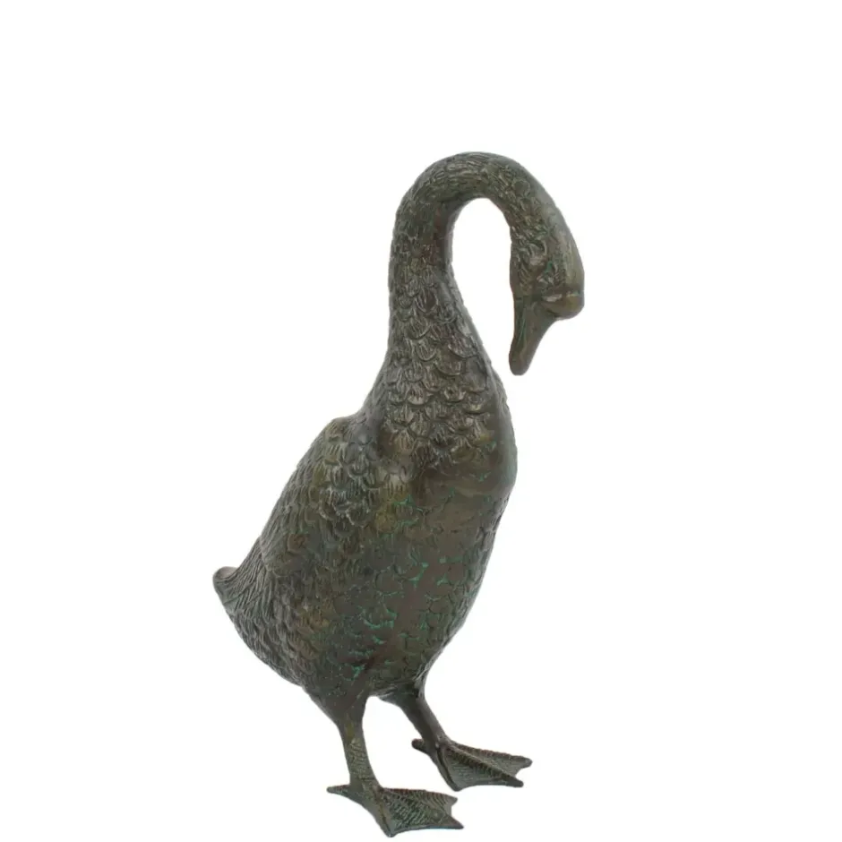 Statues & Sculptures Goose^Goose 55cm Bronze Metal Garden Ornament