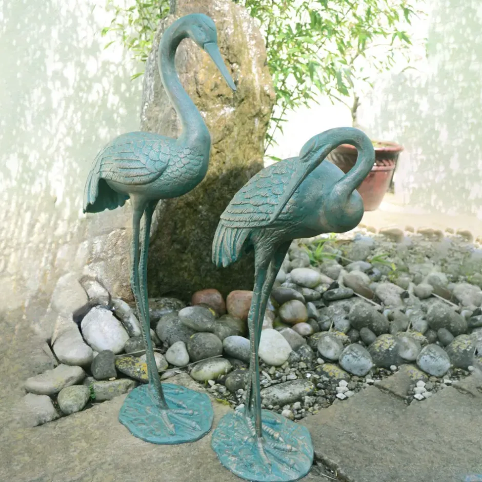 Statues & Sculptures Cranes^Grand Cranes Bronze Metal Garden Ornaments