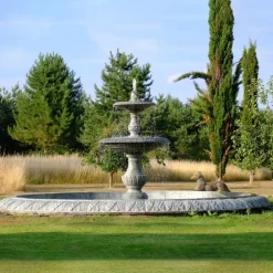 Statues & Sculptures Water Features^Grand Double Tier 4m Emerald Marble Stone Water Fountain Feature