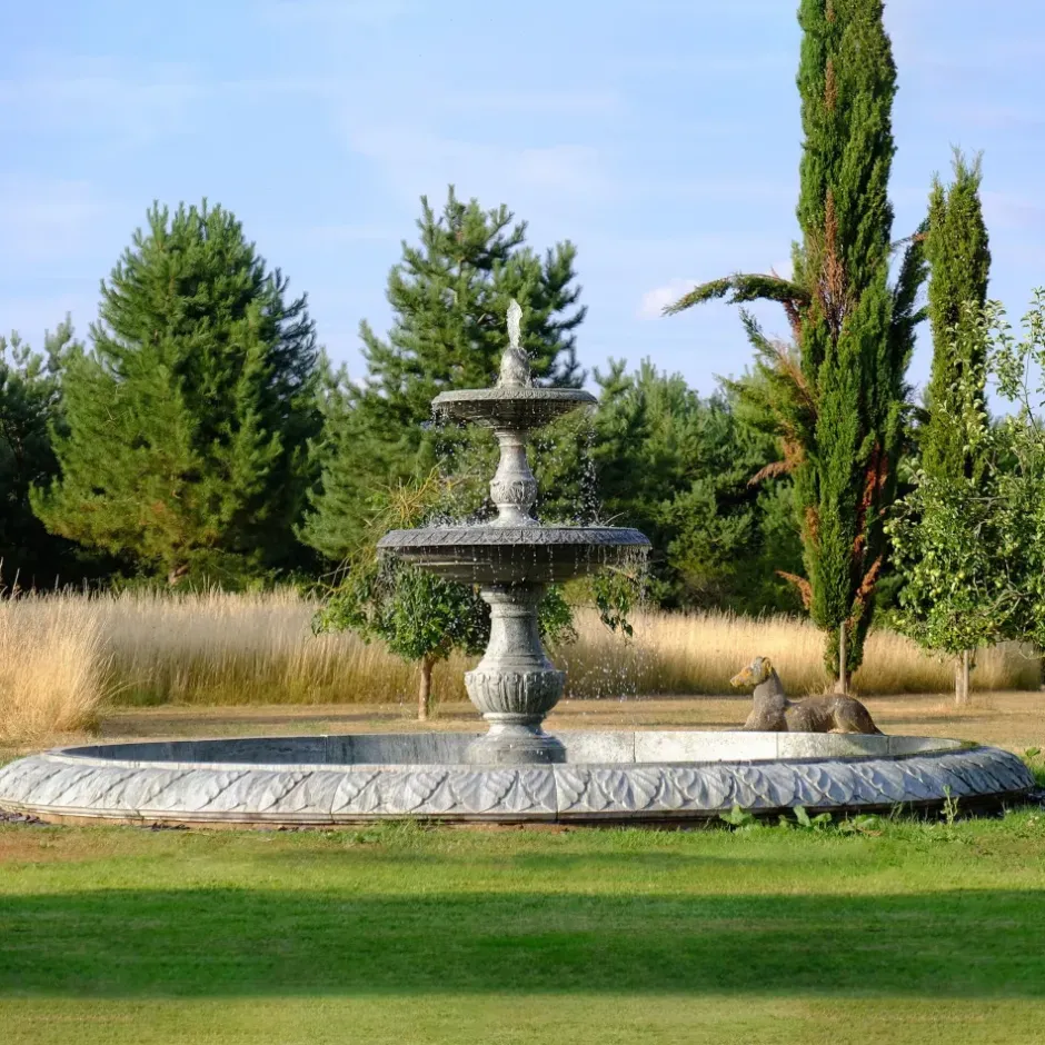 Statues & Sculptures Water Features^Grand Double Tier 4m Emerald Marble Stone Water Fountain Feature