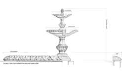 Statues & Sculptures Water Features^Grand Double Tier 4m Emerald Marble Stone Water Fountain Feature