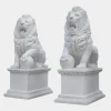 Statues & Sculptures Lions|Modern^Grand Lion 180cm White Marble Garden Statue