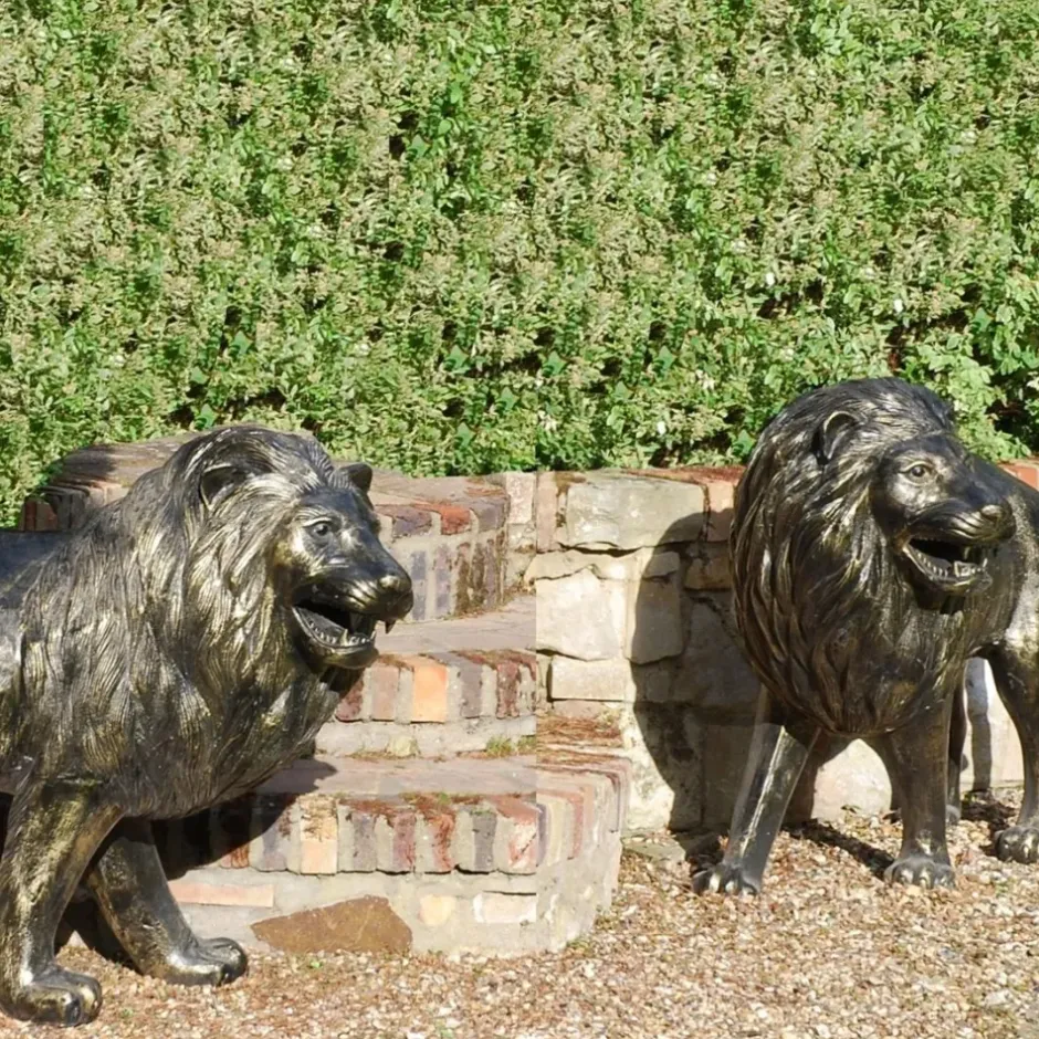Statues & Sculptures Wildlife|Lions^Grand Lions Bronze Metal Garden Statues