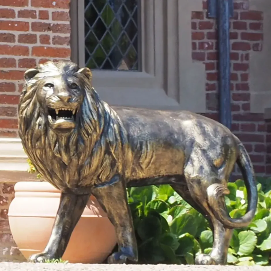Statues & Sculptures Wildlife|Lions^Grand Lions Bronze Metal Garden Statues