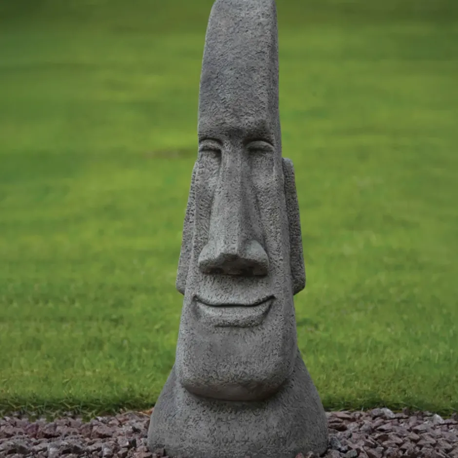 Statues & Sculptures Easter Island Heads^Grand Male Easter Island Head Stone Garden Ornament