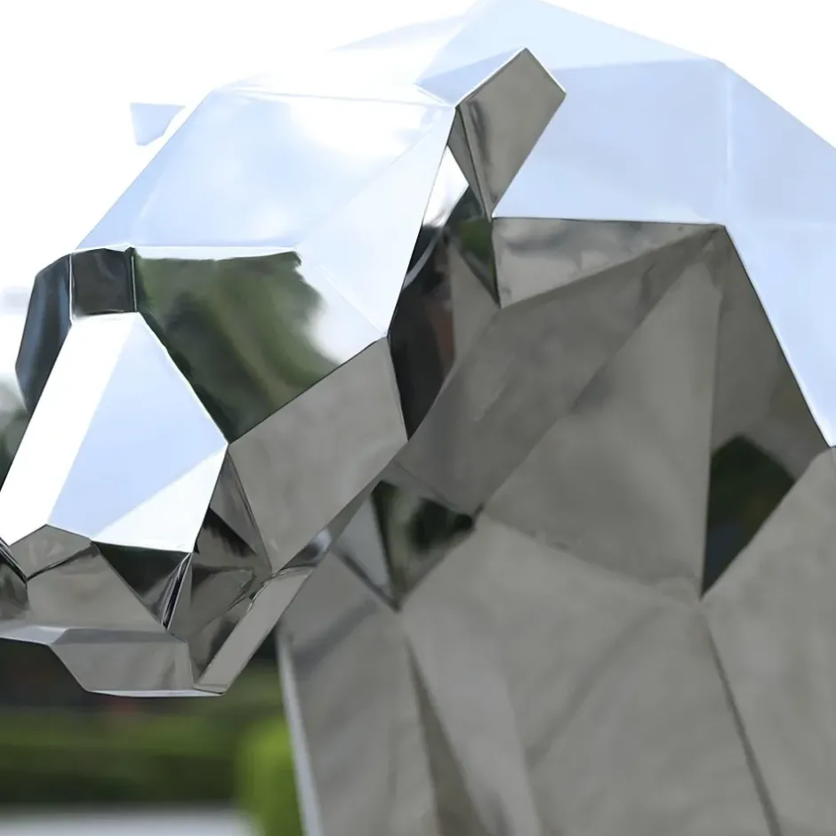 Statues & Sculptures Low Poly|Animals^Grand Panther 87cm Geometric Metal Garden Sculpture